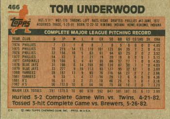 Tom Underwood  baseball card collectible - Main Image 2