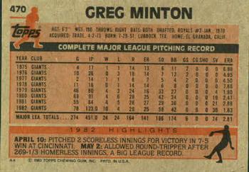 Greg Minton  baseball card collectible - Main Image 2