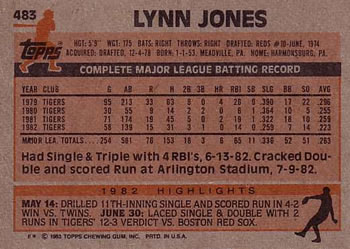 Lynn Jones  baseball card collectible - Main Image 2