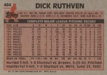 Dick Ruthven  baseball card collectible - Main Image 2