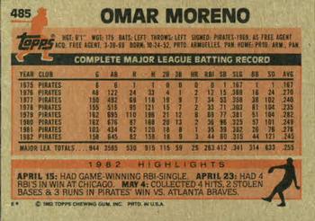 Omar Moreno  baseball card collectible - Main Image 2