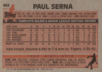 Paul Serna  baseball card collectible - Main Image 2