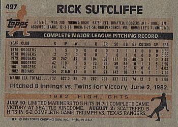 Rick Sutcliffe  baseball card collectible - Main Image 2