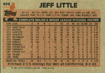 Jeff Little  baseball card collectible - Main Image 2