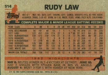 Rudy Law  baseball card collectible - Main Image 2