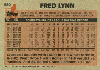 Fred Lynn  baseball card collectible - Main Image 2