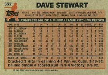 Dave Stewart  baseball card collectible - Main Image 2