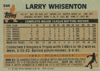Larry Whisenton  baseball card collectible - Main Image 2