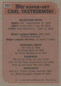 Carl Yastrzemski  baseball card collectible - Main Image 2