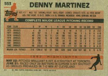 Denny Martinez  baseball card collectible - Main Image 2