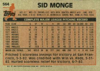 Sid Monge  baseball card collectible - Main Image 2