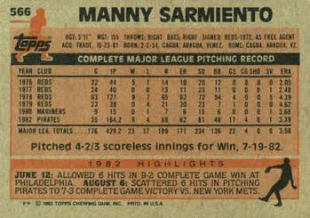 Manny Sarmiento  baseball card collectible - Main Image 2