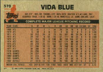 Vida Blue  baseball card collectible - Main Image 2