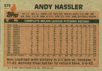 Andy Hassler  baseball card collectible - Main Image 2