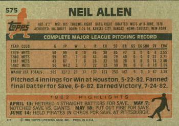 Neil Allen  baseball card collectible - Main Image 2