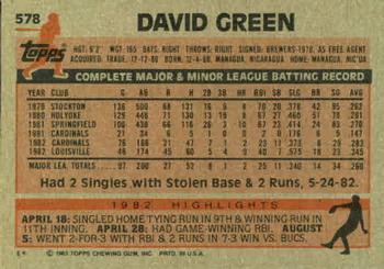 David Green  baseball card collectible - Main Image 2