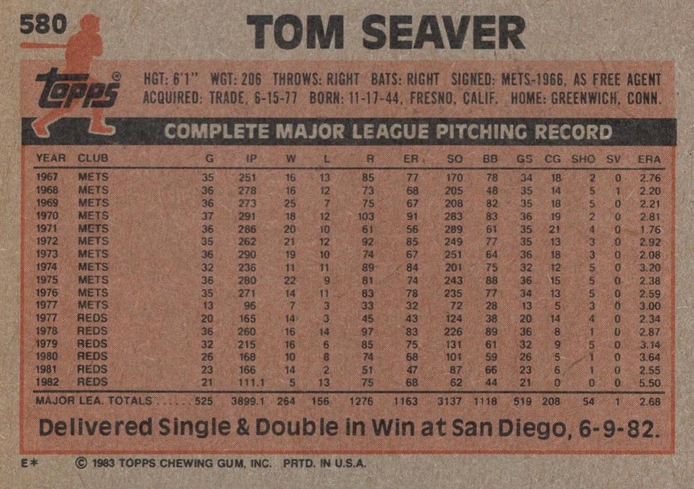 Tom Seaver  baseball card collectible - Main Image 2
