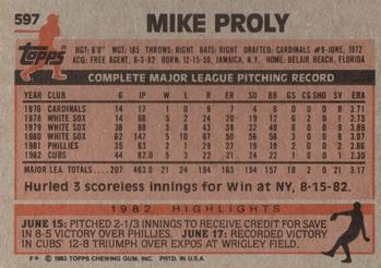 Mike Proly  baseball card collectible - Main Image 2