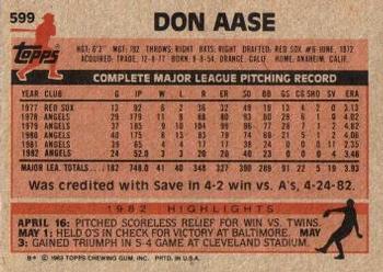 Don Aase  baseball card collectible - Main Image 2