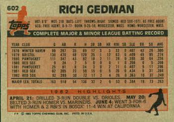 Rich Gedman  baseball card collectible - Main Image 2