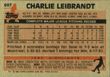 Charlie Leibrandt  baseball card collectible - Main Image 2