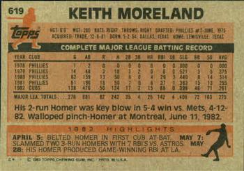Keith Moreland  baseball card collectible - Main Image 2