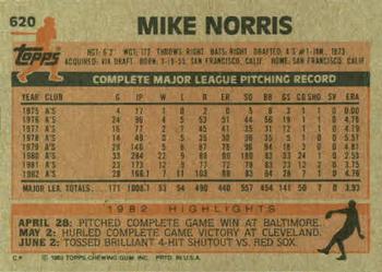 Mike Norris  baseball card collectible - Main Image 2