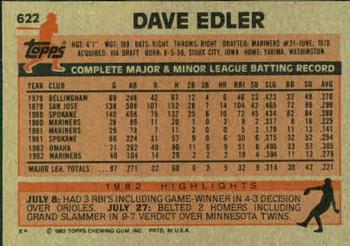 Dave Edler  baseball card collectible - Main Image 2