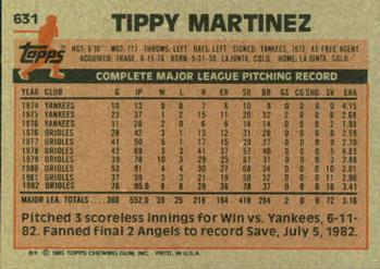 Tippy Martinez  baseball card collectible - Main Image 2