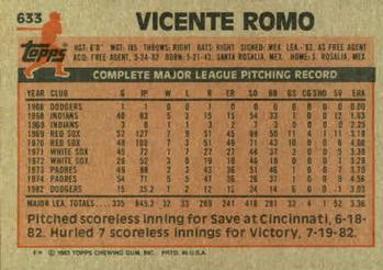 Vicente Romo  baseball card collectible - Main Image 2
