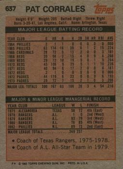 Pat Corrales  baseball card collectible - Main Image 2