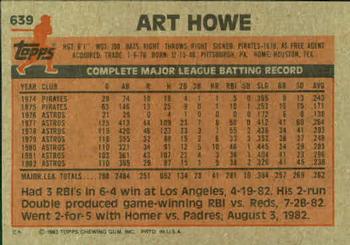Art Howe  baseball card collectible - Main Image 2