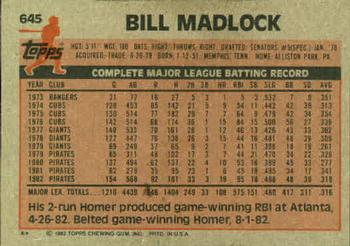 Bill Madlock  baseball card collectible - Main Image 2