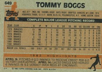 Tommy Boggs  baseball card collectible - Main Image 2