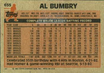 Al Bumbry  baseball card collectible - Main Image 2