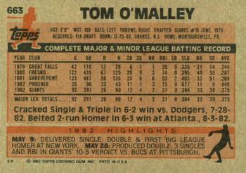 Tom O’Malley  baseball card collectible - Main Image 2