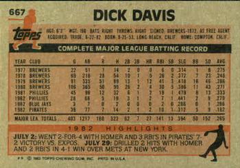 Dick Davis  baseball card collectible - Main Image 2
