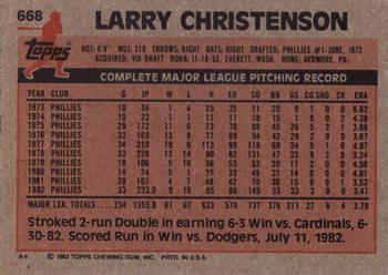 Larry Christenson  baseball card collectible - Main Image 2