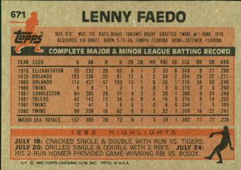 Lenny Faedo  baseball card collectible - Main Image 2