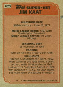 Jim Kaat  baseball card collectible - Main Image 2