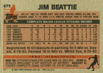 Jim Beattie  baseball card collectible - Main Image 2