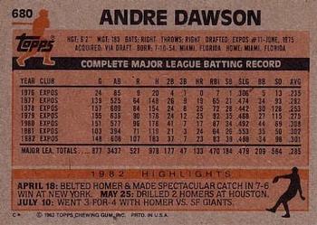 Andre Dawson  baseball card collectible - Main Image 2