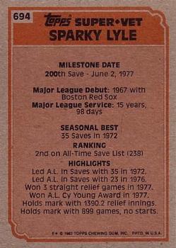 Sparky Lyle  baseball card collectible - Main Image 2