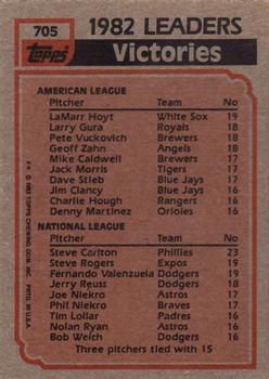 1982 Victory Leaders (LaMarr Hoyt / Steve Carlton)  baseball card collectible - Main Image 2