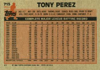 Tony Perez  baseball card collectible - Main Image 2