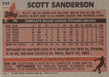Scott Sanderson  baseball card collectible - Main Image 2