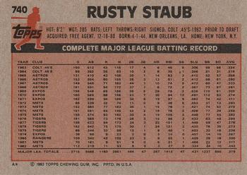 Rusty Staub  baseball card collectible - Main Image 2