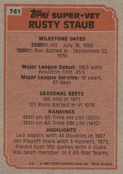 Rusty Staub  baseball card collectible - Main Image 2