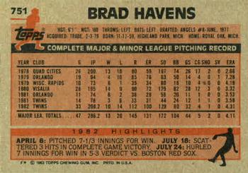 Brad Havens  baseball card collectible - Main Image 2