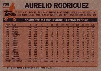 Aurelio Rodriguez  baseball card collectible - Main Image 2